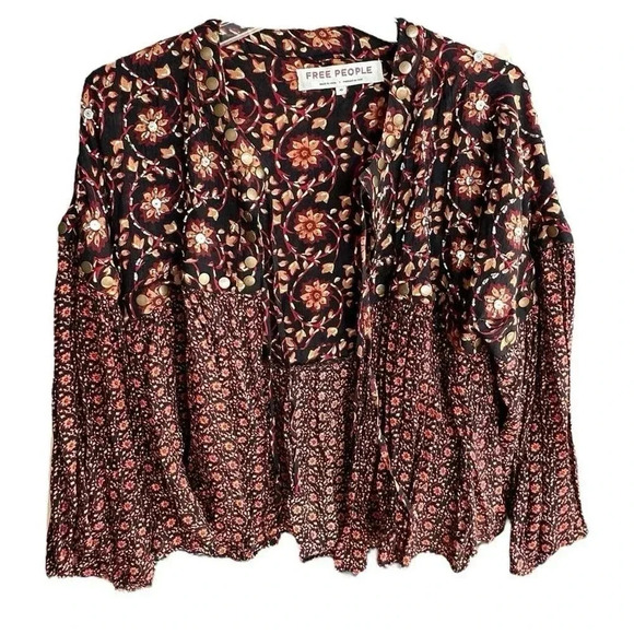 Free People Women's Malia Embellished Floral Babydoll Jacket Size XS - Picture 1 of 5